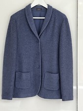 Basler Blue Soft Jacket Blazer Mohair Mix Uk 14