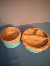 2 Piece Avanchy Bamboo Suction Baby Plate And Bowl