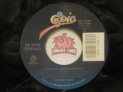 CELINE DION: Think Twice / L'Amour Existe Encore, 45 RPM VG (8A)