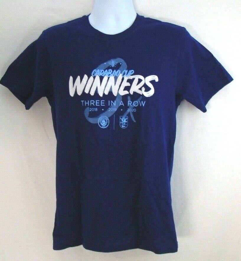 FILA MAGLIETTA MANCHESTER CITY CARABAO CUP WINNER THREE IN A ROW 2020 TAGLIA S NUOVA CON ETICHETTE