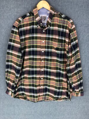 Cinch Western Shirt L Large Button up Long Sleeve Plaid Logo Cowboy Men's 