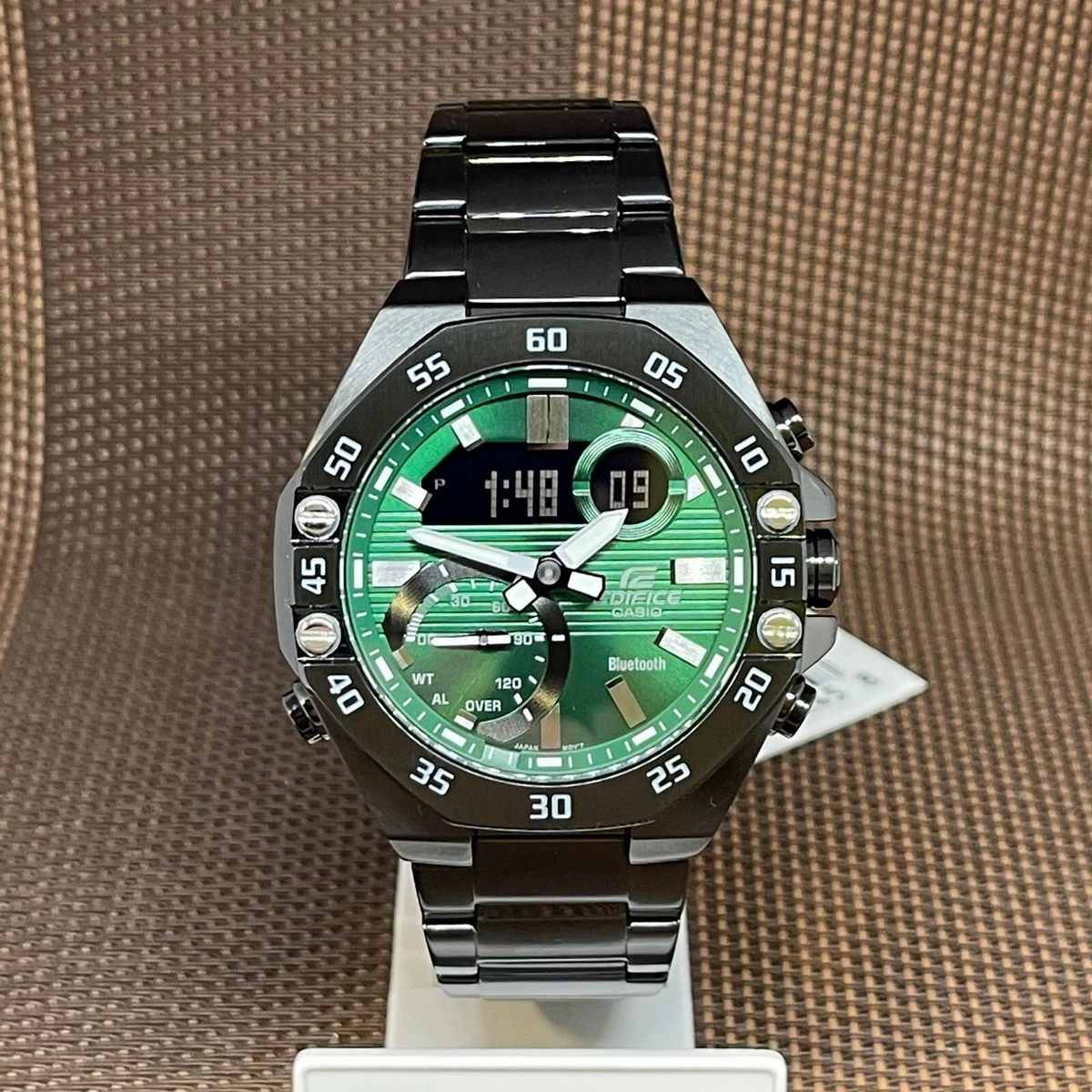 Casio Edifice ECB 10DC 3A Green Chronograph Bluetooth Mobile Link Men s Watch