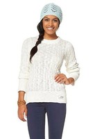 Flashlights Damen Rundhals Strick Pullover Zopfstrick Wollweiß 40/42 W3583