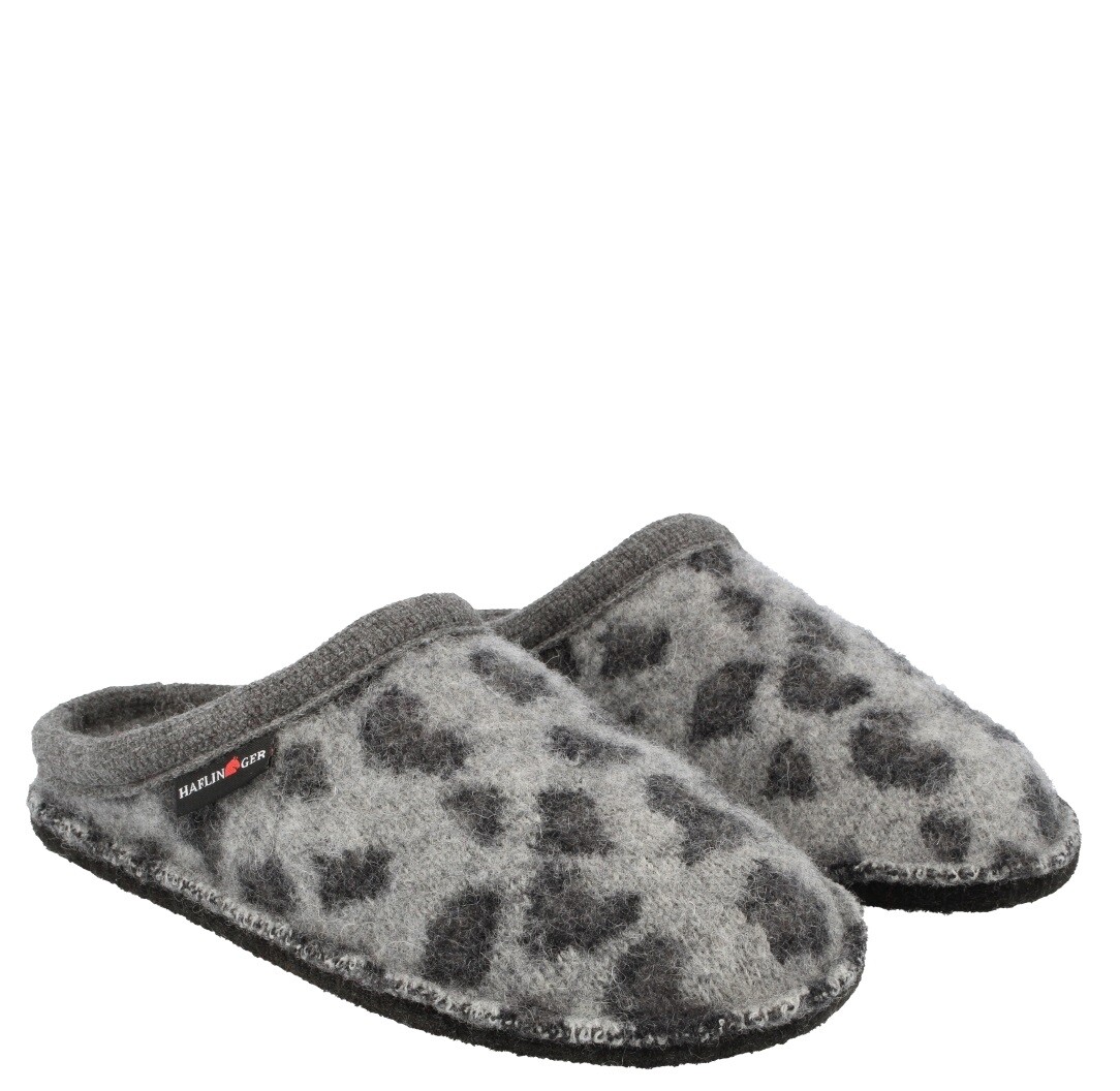 HAFLINGER LEO ANTHRAZIT PURE WOOL SLIPPERS GREY