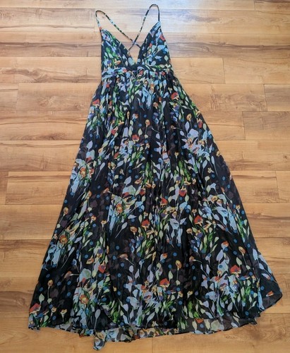 Meghan Los Angeles Enchanted Garden Maxi Dress Strappy Floral, Sz S/M - Picture 14 of 18