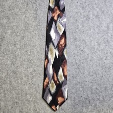 Chez Roffe New York 100 Silk Tie USA Made Black Brown Gray