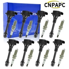 UF510 8x Ignition Coil Iridium Spark Plug For 2004-2007 Nissan Armada Titan 5.6L