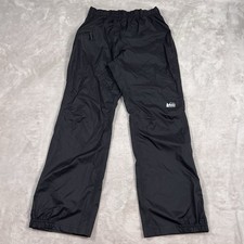 REI CO OP Rain Pants Kids Size Large Black Nylon Straight Leg Elastic Waist