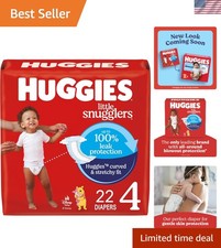 Huggies Little Snugglers Size 4 Diapers, 22 Count - Leak Protection  Comfort