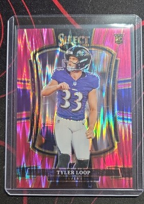 2025 Panini Select - Tyler Loop #161 Pink Shock Prizm (RC) Baltimore Ravens