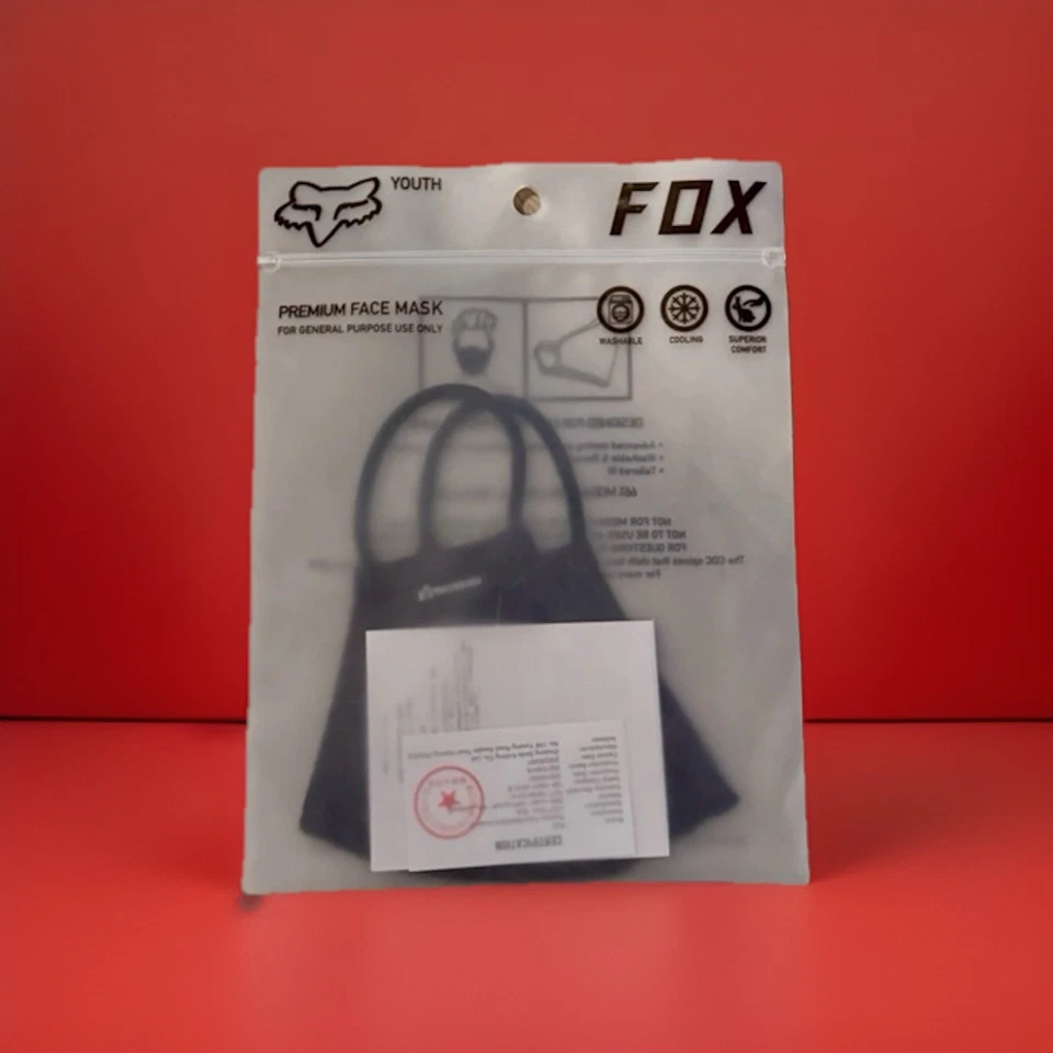 "Fox Racing  Youth Premium Face Mask - Navy Blue - New in Package"(2) - Image 4 of 4