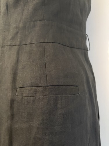J Crew Damen-Overall schwarz Leinen weites Bein kurz geschnitten Größe 6 - Bild 7 von 10