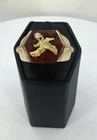 GP 925 w/ 10K Eagle set in Red Jasper Vintage Patriotic Ring Size 11