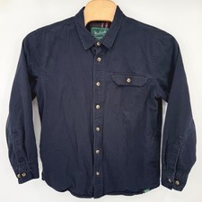 Woolrich Shirt Jacket Mens L Navy Blue Flannel Lined Green Label Cotton Workwear