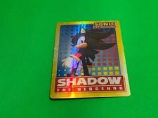 shadow the hedgehog collector card, gold sonic trading card, excellent condition