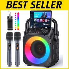 Compact Karaoke Machine with 2 Microphones for Adults  Kids