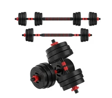 BalanceFrom 60LB 2-in-1 Portable Changeable Dumbbell and Barbell Set