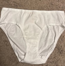 RARE NWT VICTORIA'S SECRET M White Cotton Logo Band VINTAGE Hiphugger PANTIES