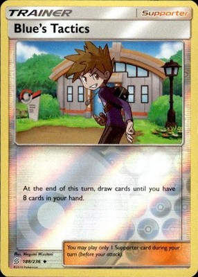 Pokemon Reverse Holo Blue's Tactics SM - Unified Minds 188/236 LP