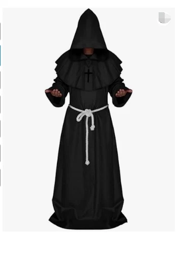 Medieval Monk Robe Priest Robe Halloween Cosplay Costume Cloak - Image 2 of 4
