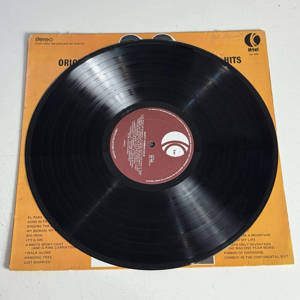 Marty Robbins Gold 20 Original Hits Vinyl LP K Tel Records1975 NA465 - Image 4 of 4