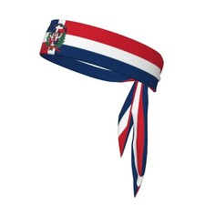 IYQCJ Dominican Republic Flag Tie Headband for Men Women One Size, Jtj-118