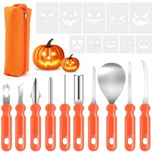 21pcs Halloween Pumpkin Carving Kit with Stencils for Adults