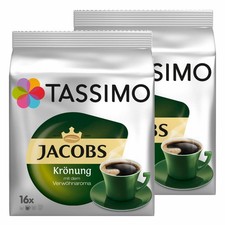 Tassimo Jacobs Krönung, Rainforest Alliance Vérifié, Lot de 2, 2 x 16 T-Discs