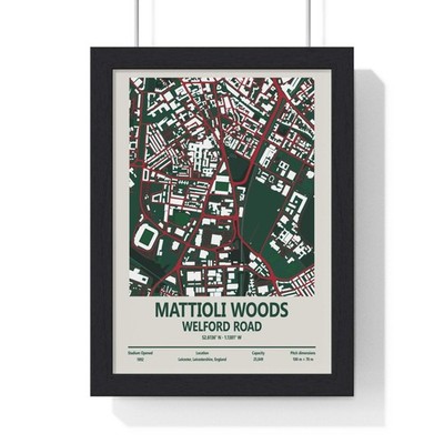 Mattioli Woods Welford Straße Stadion Karte Poster