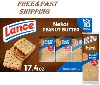 Lance Sandwich Cookies Nekot Peanut Butter 10 Individually Wrapped Packs 6