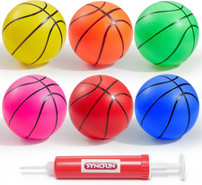 6 PCS Mini Basketballs, 5 Inches Colorful Small Ball for Basketball Hoop, Inflat