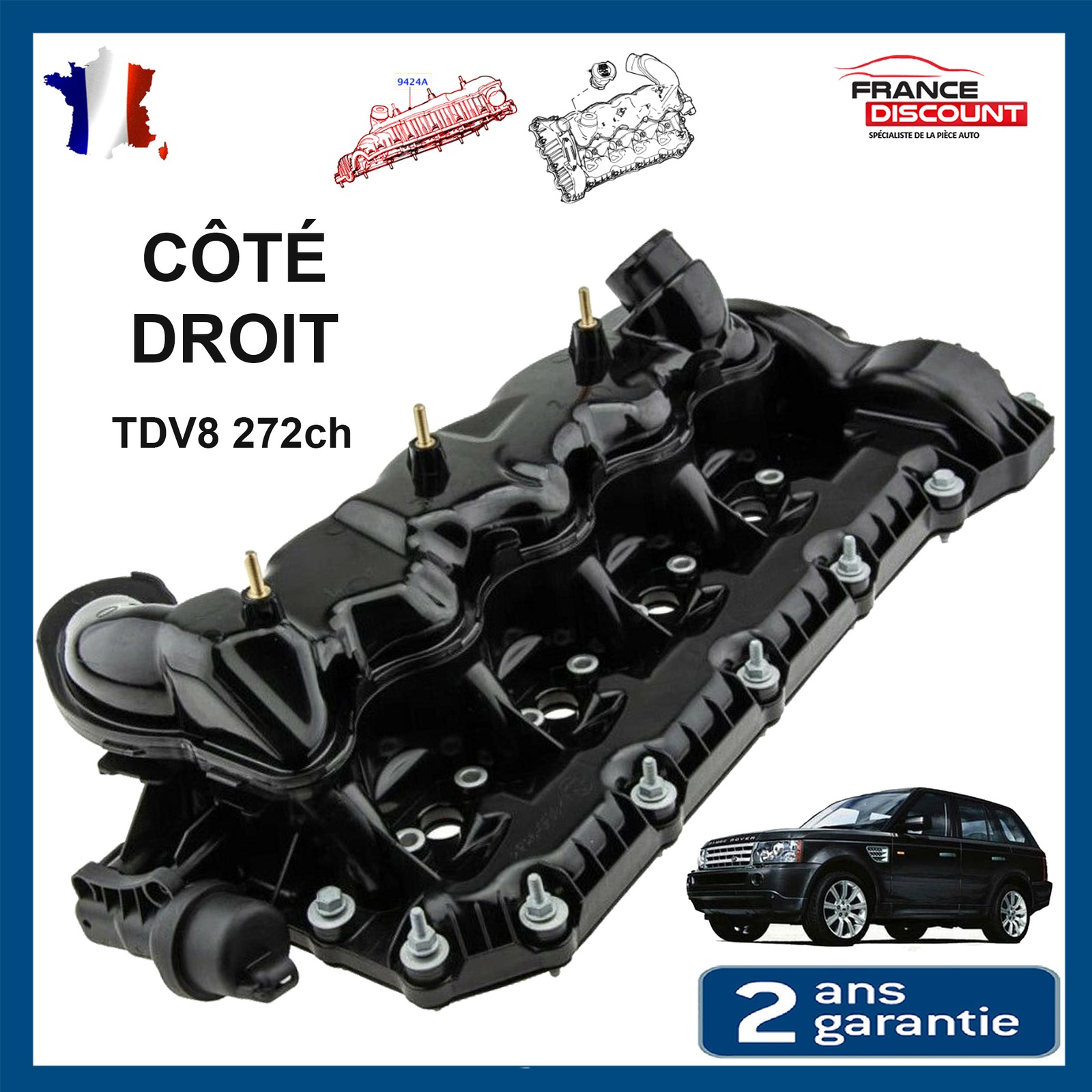 Collecteur d'Admission Air Range Rover Couvre Culasse Droit Joint LR005274