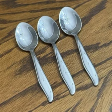 Mar Crest Citation MCM Atomic Starburst Stainless 3 Teaspoons 6” Flatware