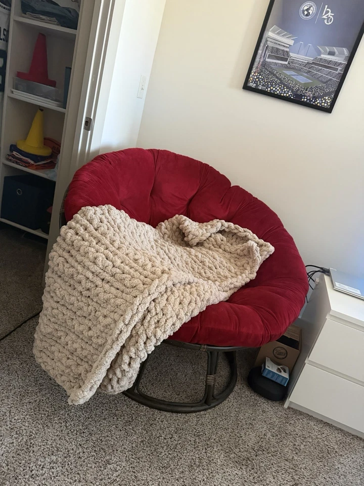 "Manta de hilo tostado hecha a mano - 40"" x 55""" Foto 3 de 4