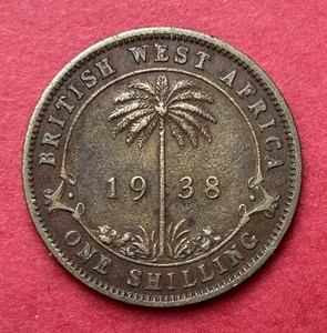 1938 British West Africa 1 Shilling Coin