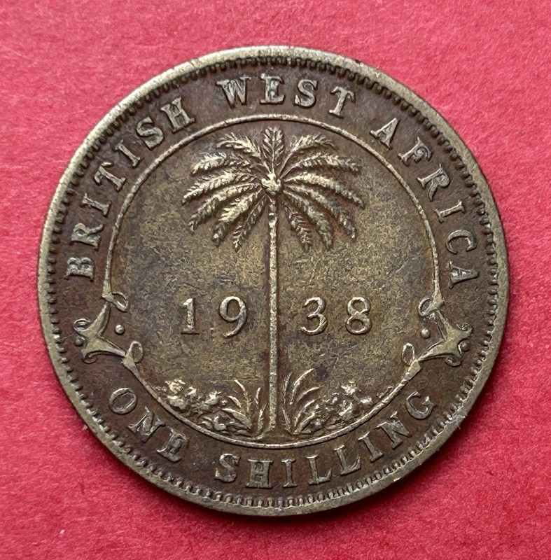 1938 British West Africa 1 Shilling Coin
