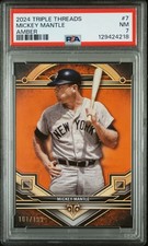 2024 TRIPLE THREADS AMBER #7 MICKEY MANTLE 101/199 PSA 7