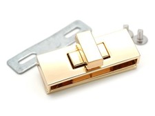 1-3/4 Inch Metal Bar Twist Locks Purse Closure Clasp Bag Making Accessory Gold