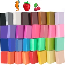 Super Valuable 32 Colors Small Block Polymer Clay Set Oven Bake Clay,  Non-Toxic