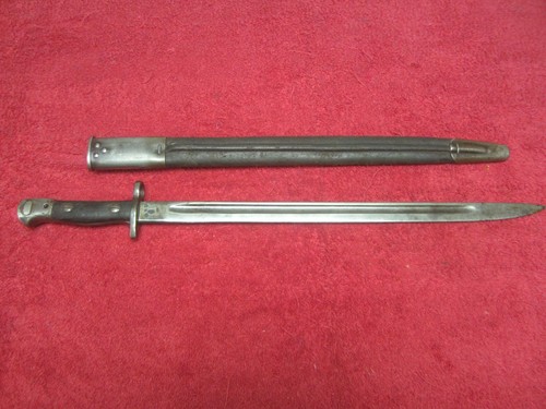 British WWI Model P-07 Bayonet W/Leather Scabbard.