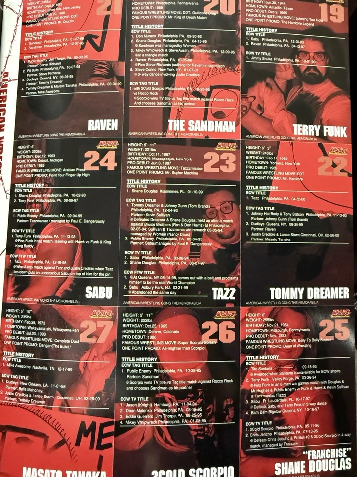 ECW Uncut 18 Cards Raven Sabu Tazz RVD Chris Benoit Shane Douglas Terry Funk WWF - Image 3 of 4