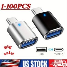 LED USB-C 3.1 Male to USBA Female Adapter Converter OTG Type C Android Phone LOT