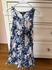 Polo Ralph Lauren Navy Blue Floral Dress 12-14 Girl Youth — photo 1
