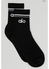 New Alo Unisex Half Crew Throwback Black Sock. Nwt M  $38 — photo 2