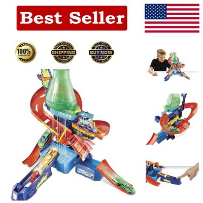 Exciting Hot Wheels Color Splash Science Lab with Color Change Waterfall