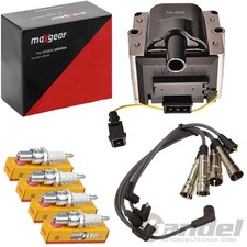 MAXGEAR ZÜNDSPULE+ZÜNDLEITUNG+NGK ZÜNDKERZEN passend für 1.0-1.4 VW POLO 6N AEX