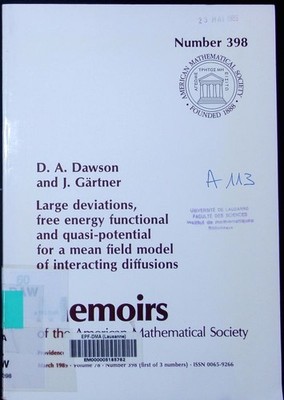 Large deviations, free energy functional and quasi-potential for a mean  2498271