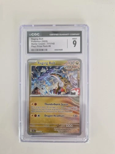 Pokemon Raging Bolt 111/142 Stellar Crown Stamped CGC 9 Mint