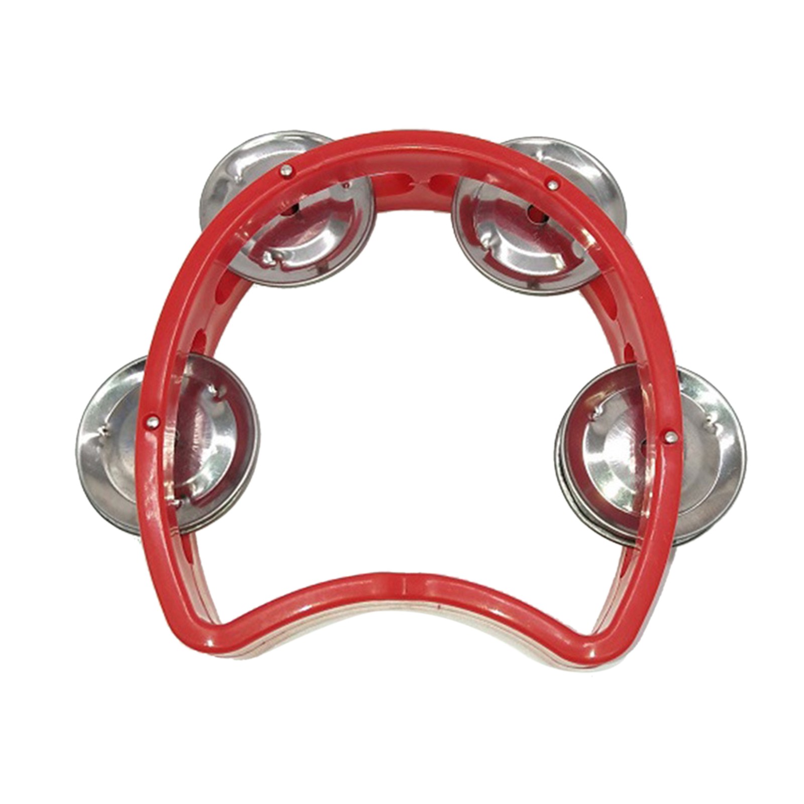 Tambourine Plastic Handheld Percussion 4 Bells Kids Musical Rhythm Instrument