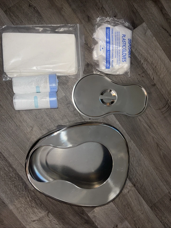 Nuevo confort e higiene: juego de sartenes grandes de acero inoxidable para cama bolsas-30 forros y guantes Foto 2 de 4